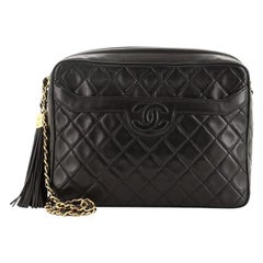 Chanel Vintage Camera Tassel Bag Quilted Leather Large