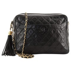 Chanel Vintage Camera Tassel Bag Quilted Leather Large