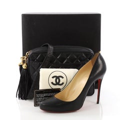 Chanel Vintage Camera Tassel Bag Quilted Leather Medium