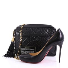 Chanel Vintage Camera Tassel Bag Quilted Leather Medium