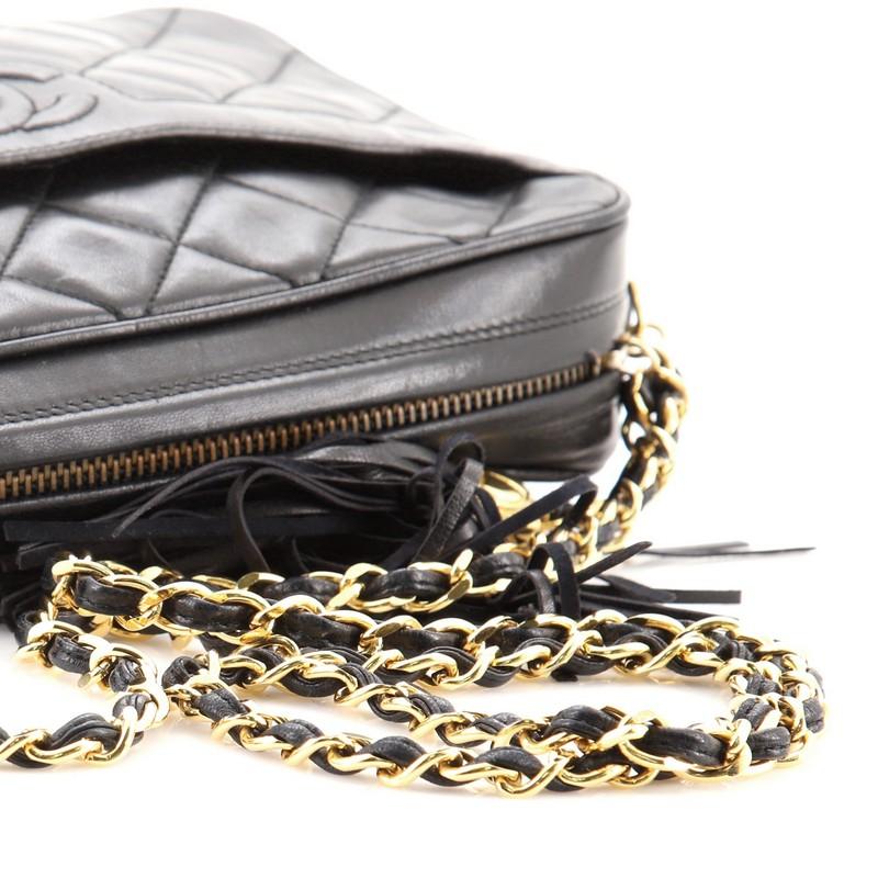Chanel Vintage Camera Tassel Bag Quilted Leather Medium 3