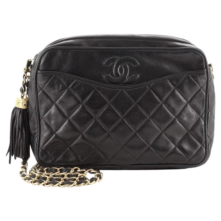 Chanel Vintage Tassel Box Bag Quilted Leather Small