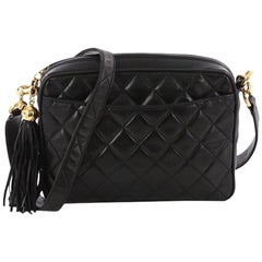 Chanel Vintage Camera Tassel Bag Quilted Leather Medium
