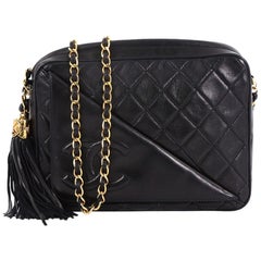 Chanel Vintage Camera Tassel Bag Quilted Leather Medium
