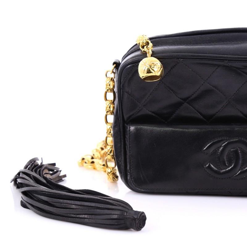 Chanel Vintage Camera Tassel Bag Quilted Leather Mini 2