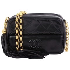 Chanel Vintage Camera Tassel Bag Quilted Leather Mini