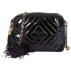Chanel Vintage Camera Tassel Bag Quilted Patent Medium