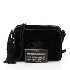 Chanel Vintage Camera Tassel Bag Strass Embellis Velvet Small