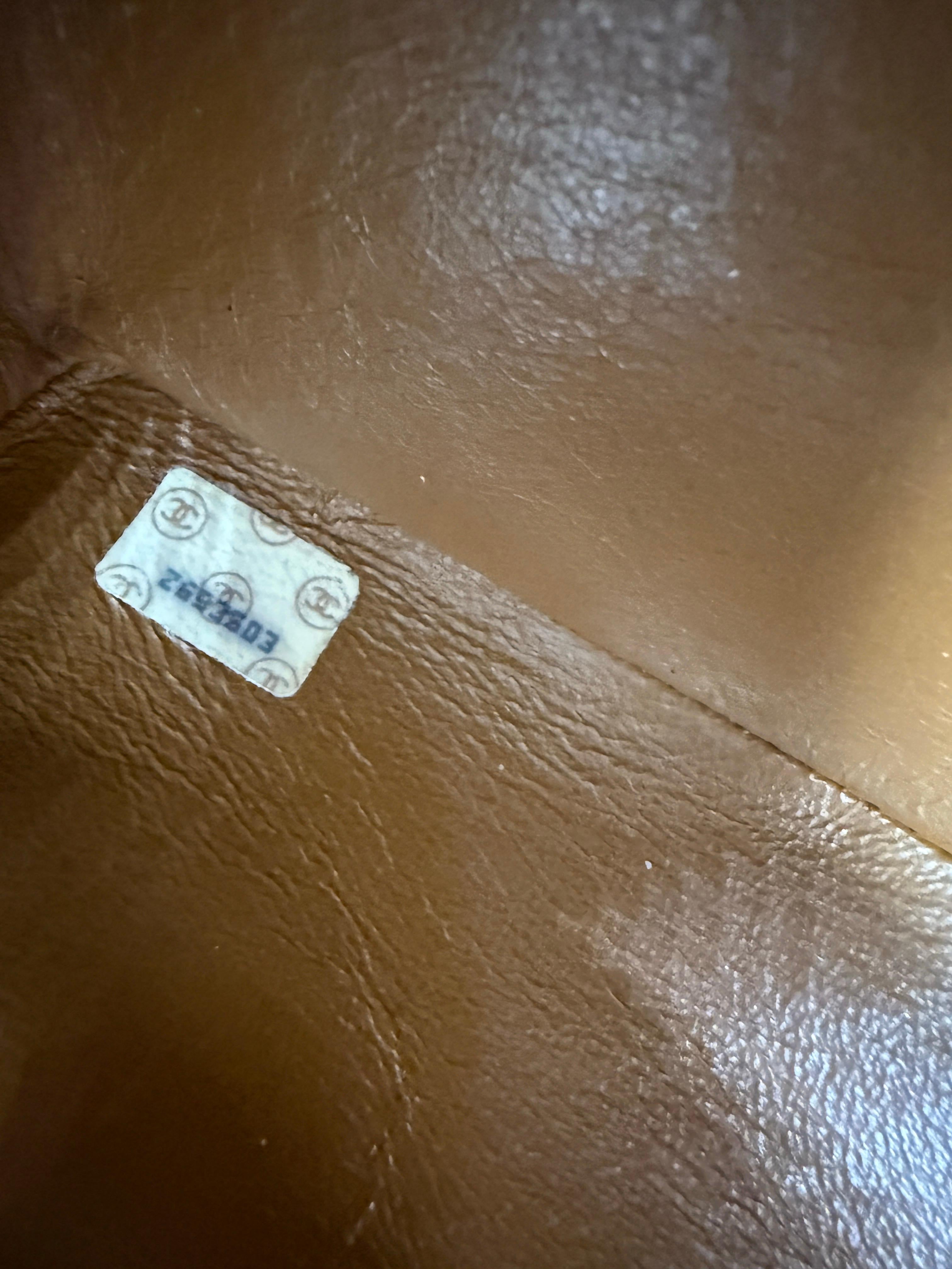 Chanel Vintage Carmel Maxi Lambskin Flap Bag For Sale 12
