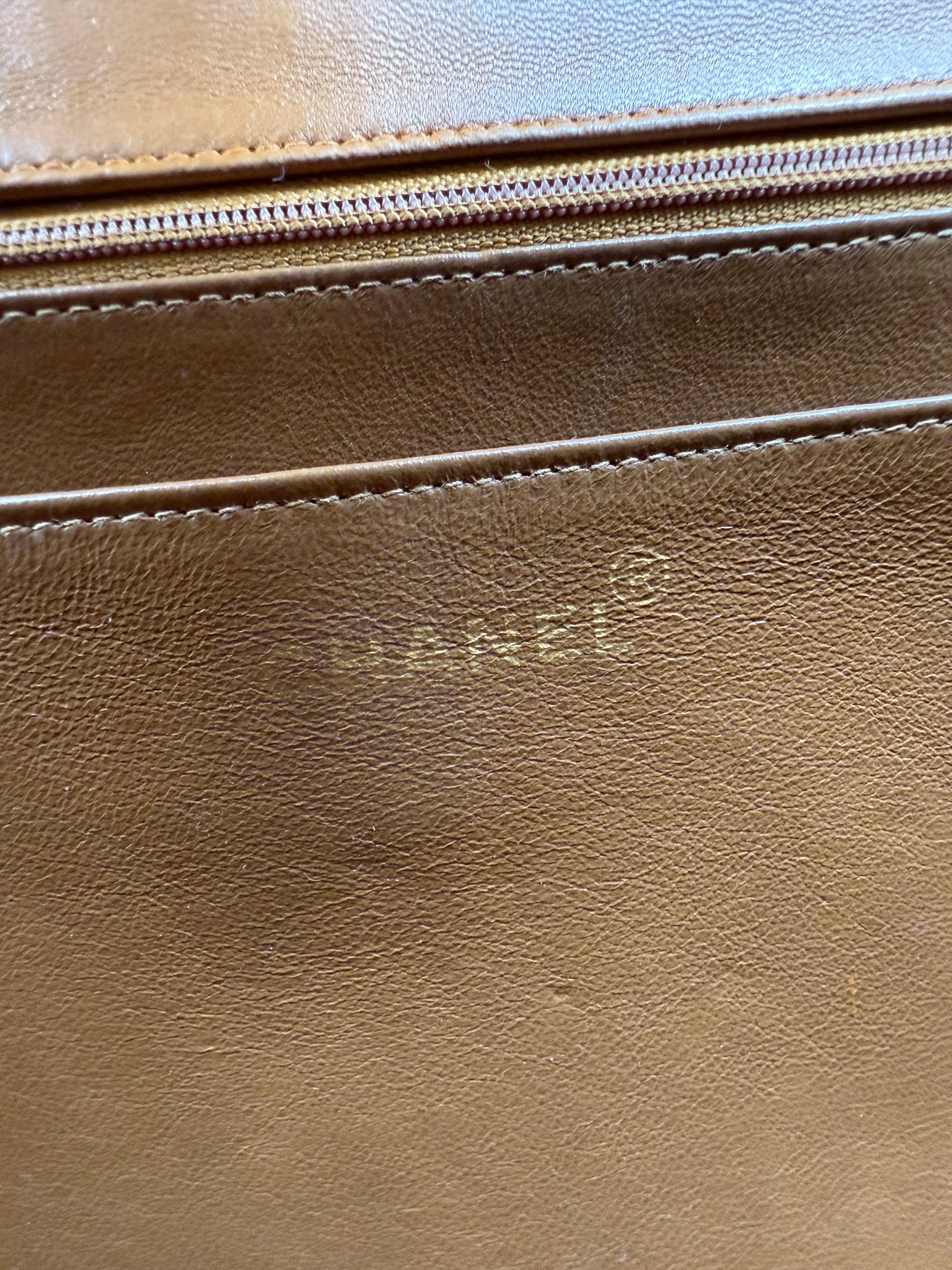 Chanel Vintage Carmel Maxi Lambskin Flap Bag For Sale 14