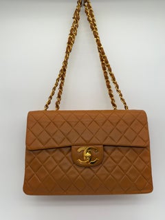 Chanel Vintage Carmel Maxi Lambskin Flap Bag