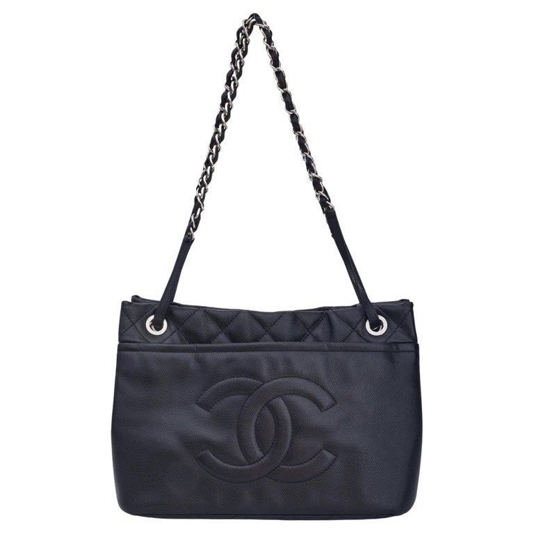 Chanel Vintage Caviar Black Leather Grand Shopping Tote Medium (2015)