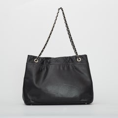 Chanel Vintage Caviar Black Leather Grand Shopping Tote Large