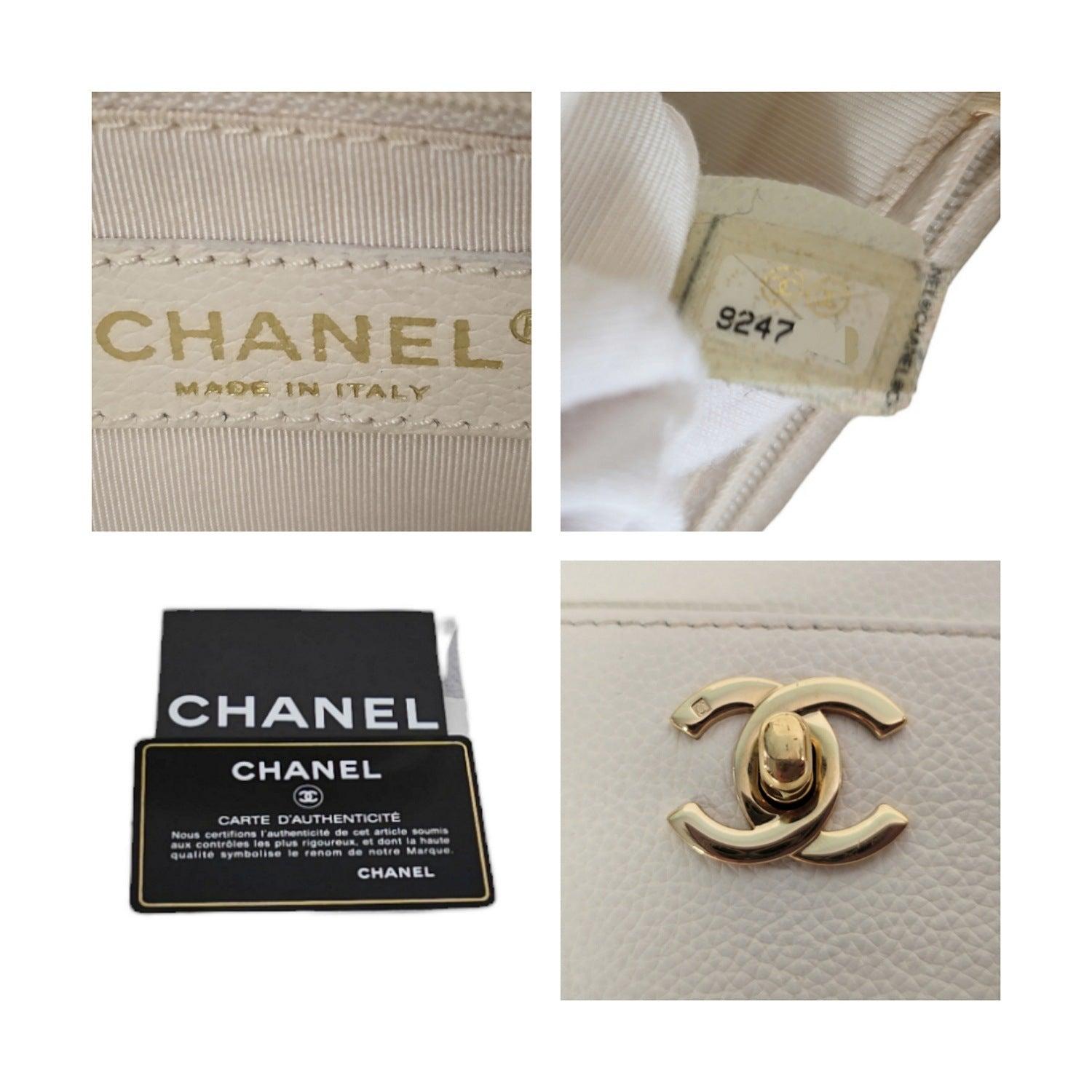 Chanel Vintage Caviar Cerf Executive Shopper Tote White 3
