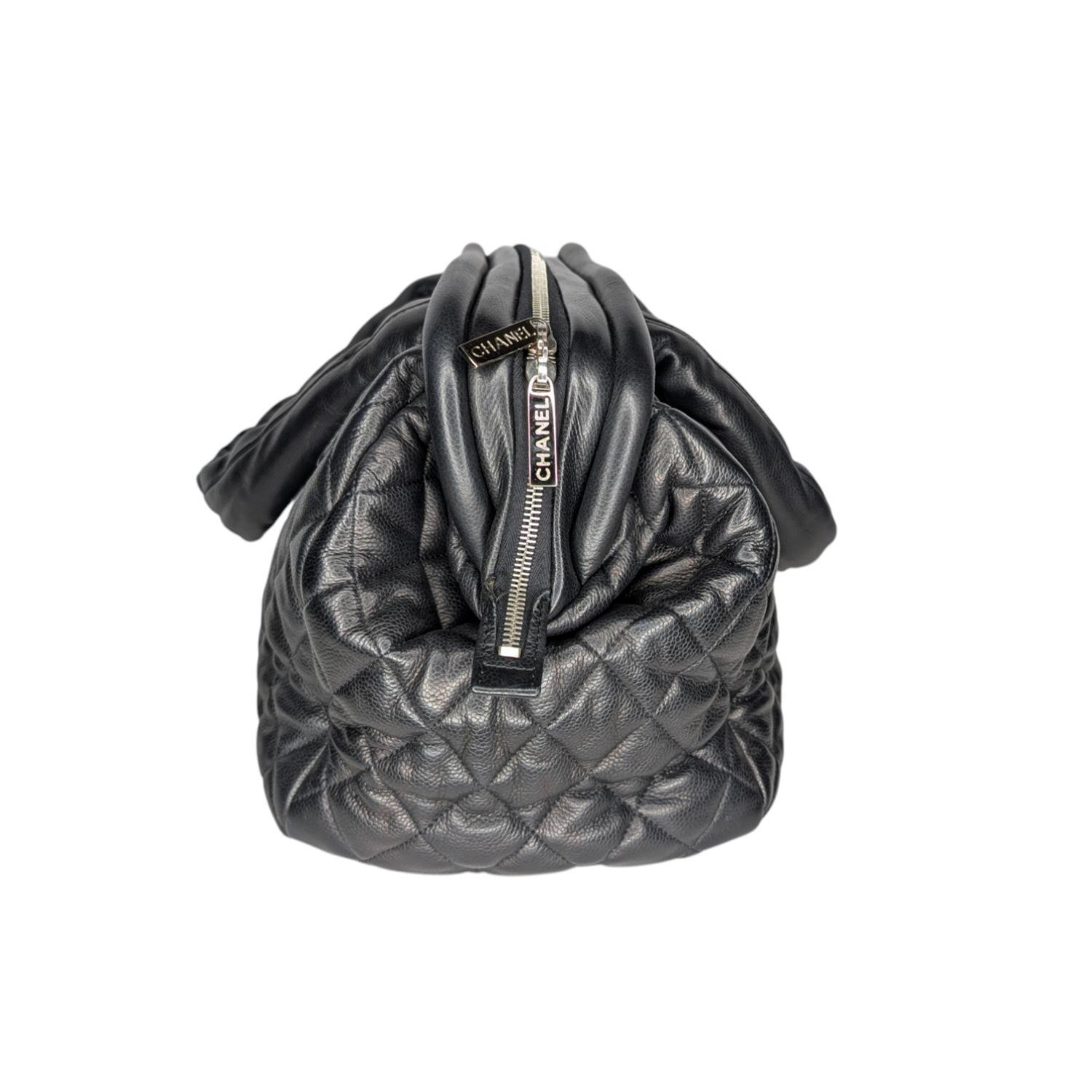 Black Chanel Vintage Caviar Leather Coco Cocoon Bowler Bag