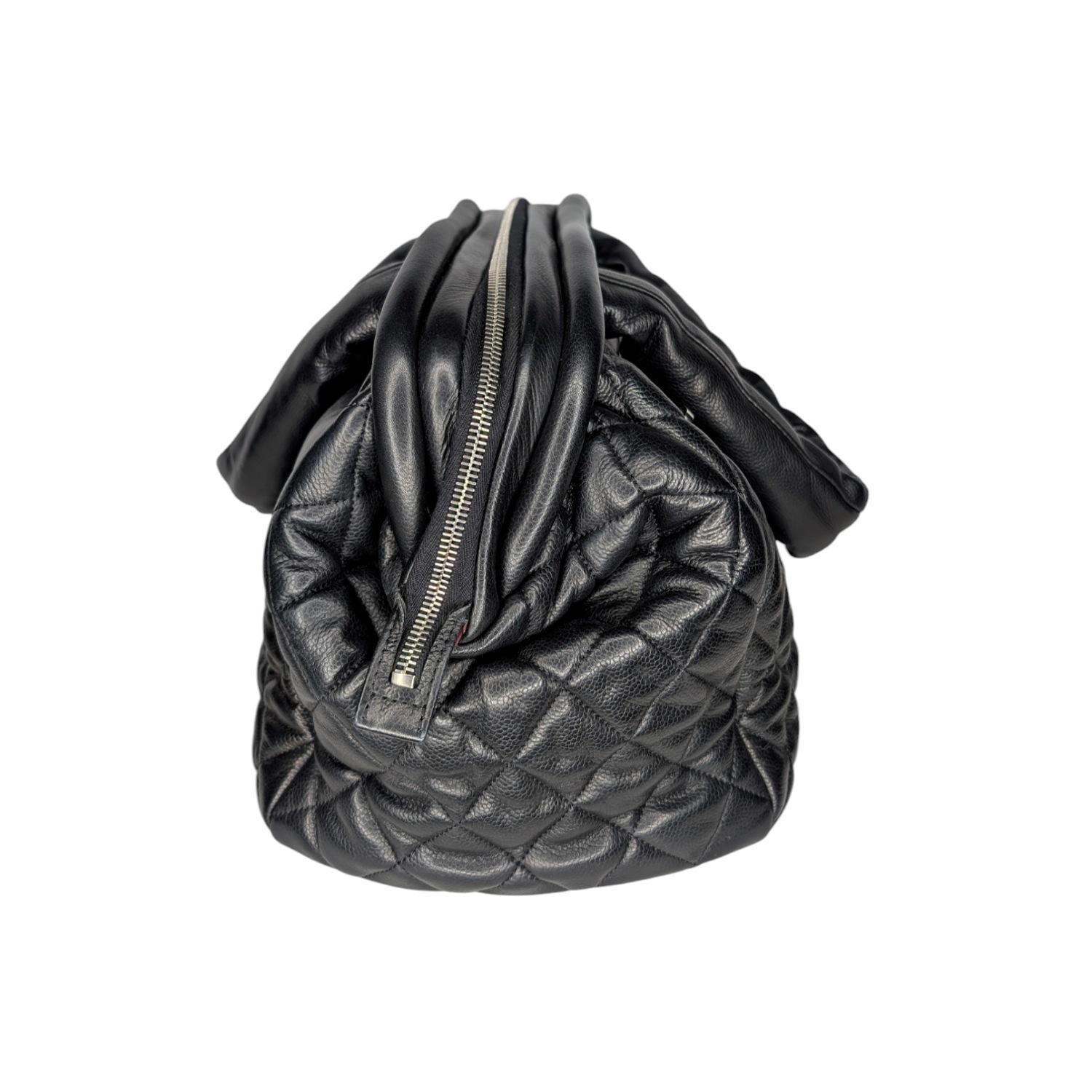 Chanel Vintage Caviar Leather Coco Cocoon Bowler Bag In Good Condition In Scottsdale, AZ