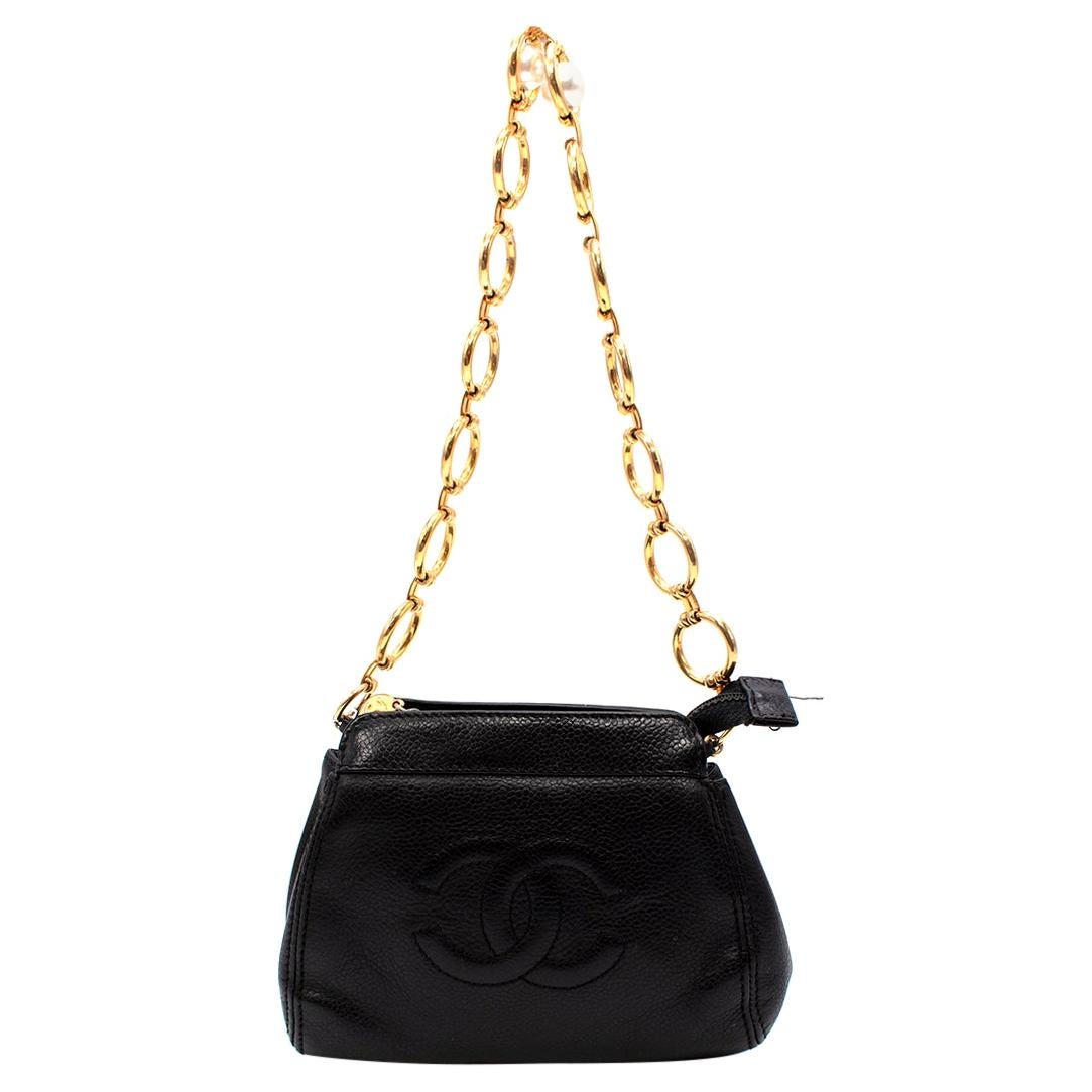 Chanel Vintage Caviar Leather Small Chain CC SHoulder Bag For Sale