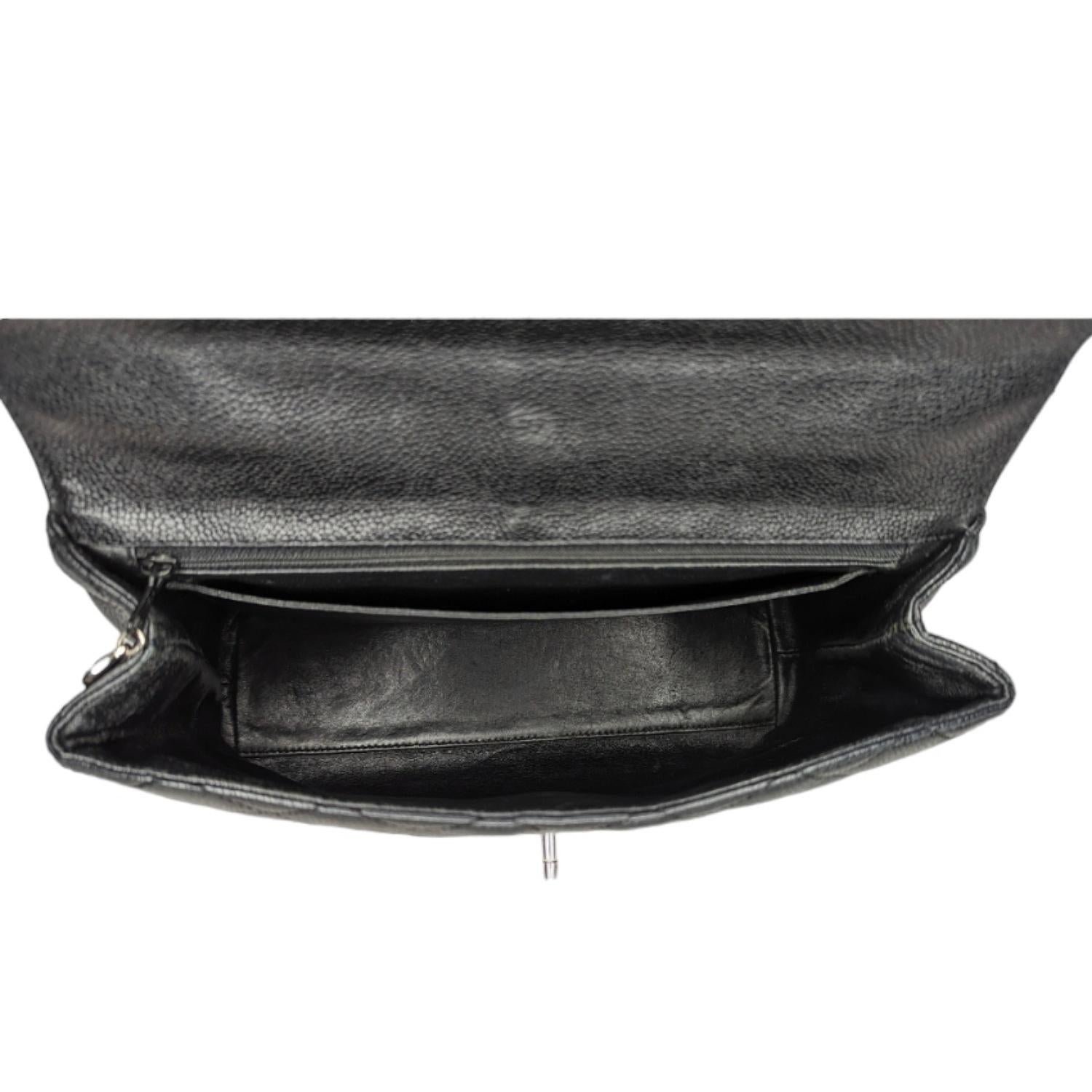 Chanel Vintage Caviar Acolchado Kelly Bolso de Asa Superior 2