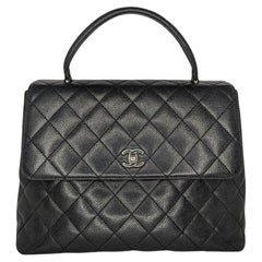 Chanel Vintage Caviar Quilted Kelly Top Handle Bag