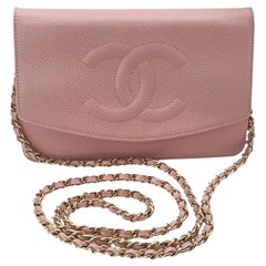 Chanel Vintage Caviar Timeless WOC Wallet On Chain Pink