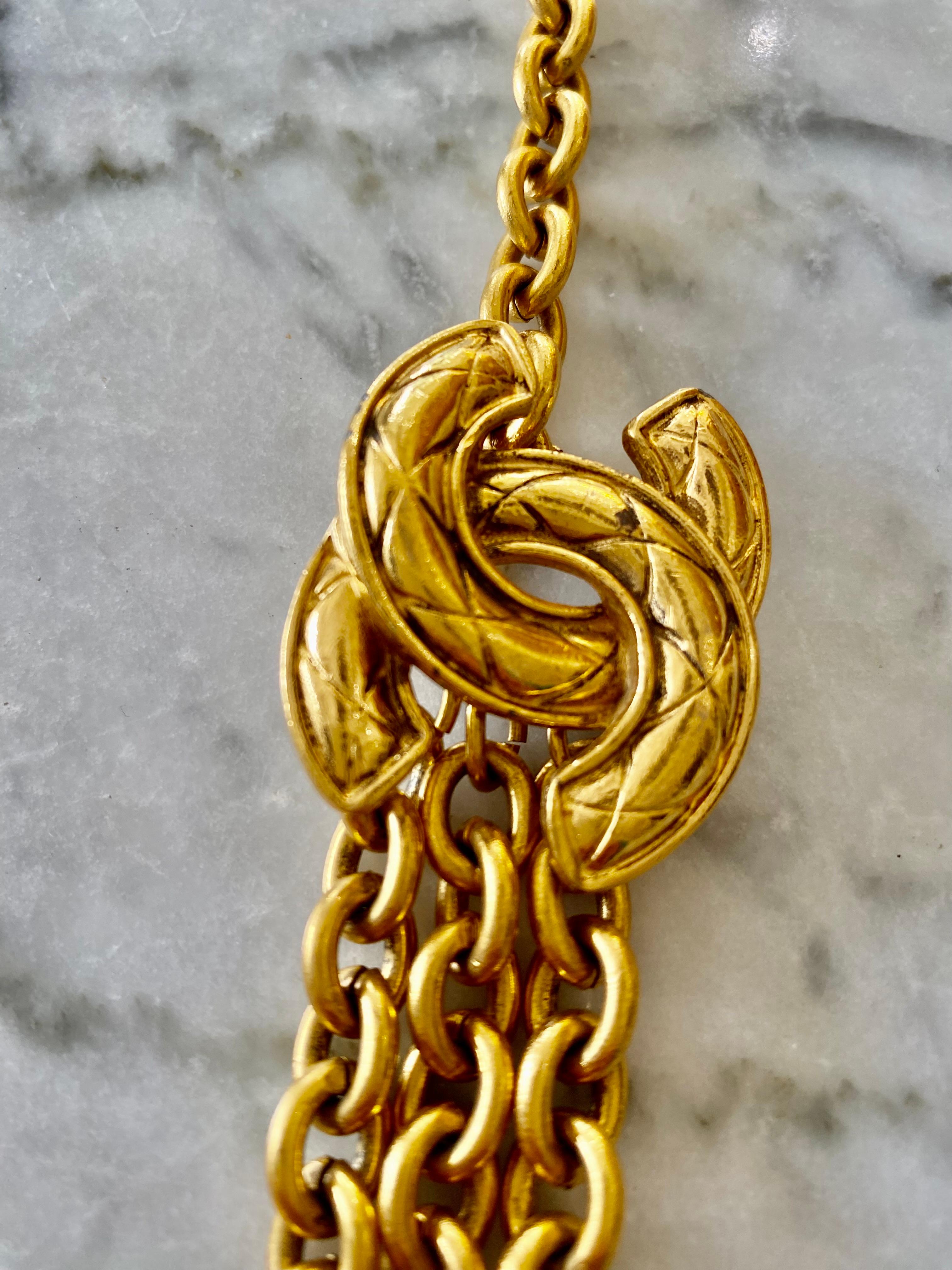 Chanel Vintage CC Gilt Gold Chain, France, 1990s 1
