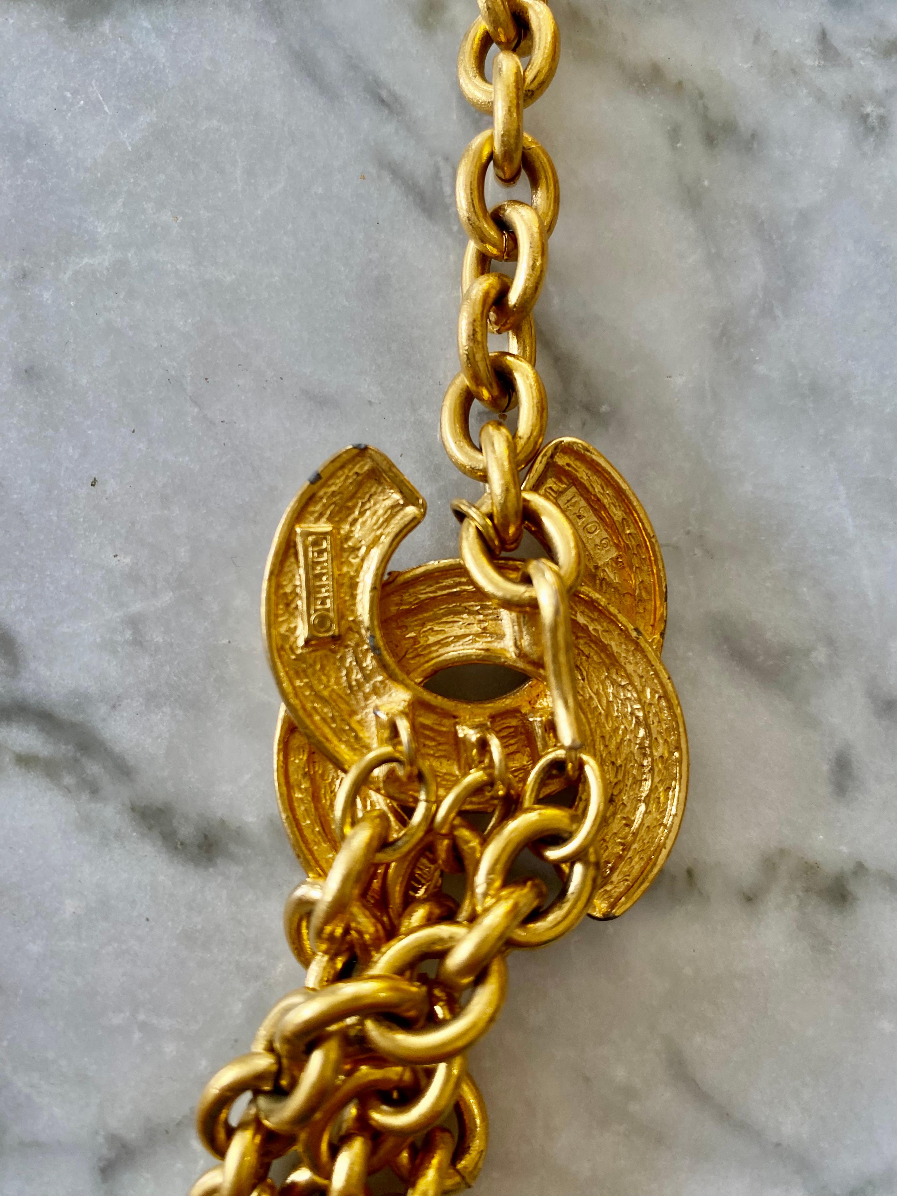 Chanel Vintage CC Gilt Gold Chain, France, 1990s 2