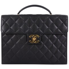 Portefeuille Chanel Vintage CC matelassé Caviar Large