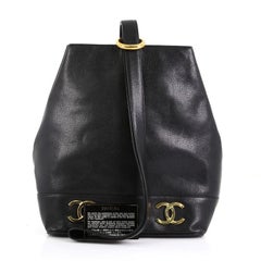 Chanel Vintage CC Bucket Shoulder Bag Caviar Small