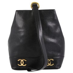 Chanel Vintage CC Bucket Shoulder Bag Caviar Small