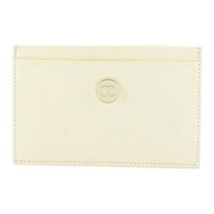 CHANEL Metallic Lambskin Quilted Flap Card Holder On Chain Gold 1301440