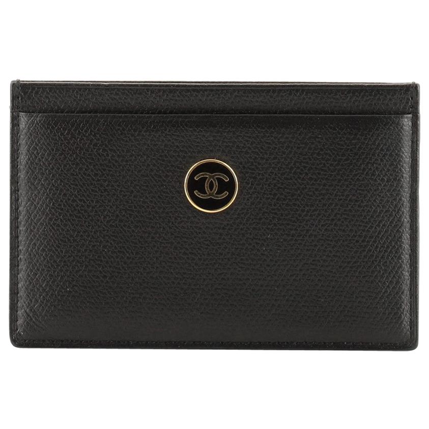 Chanel Vintage CC Button Classic Card Holder Leather