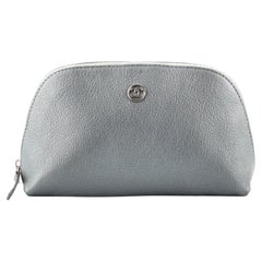 Chanel Vintage CC Button Cosmetic Pouch Leather Medium