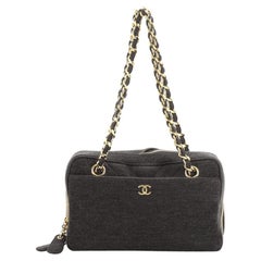 Chanel Vintage CC Camera Bag Chevron Jersey Small