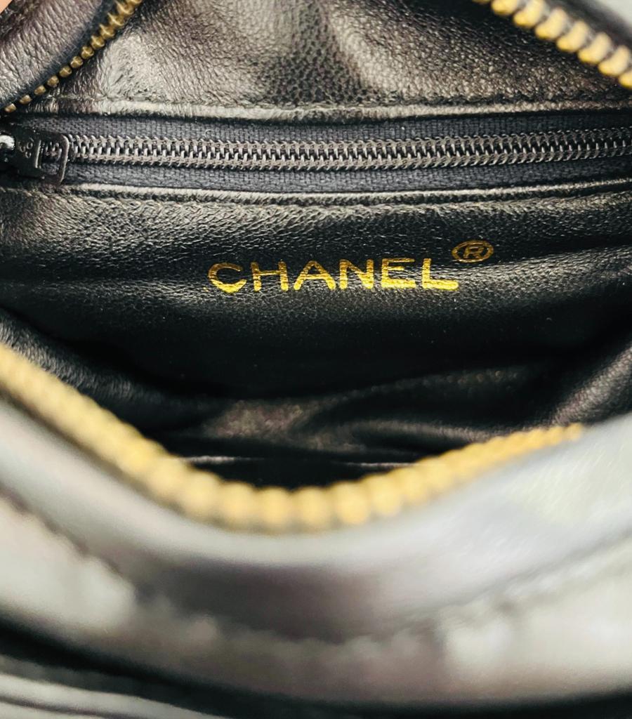 Chanel Vintage 'CC' Caviar Leather Mini Camera Bag For Sale 6