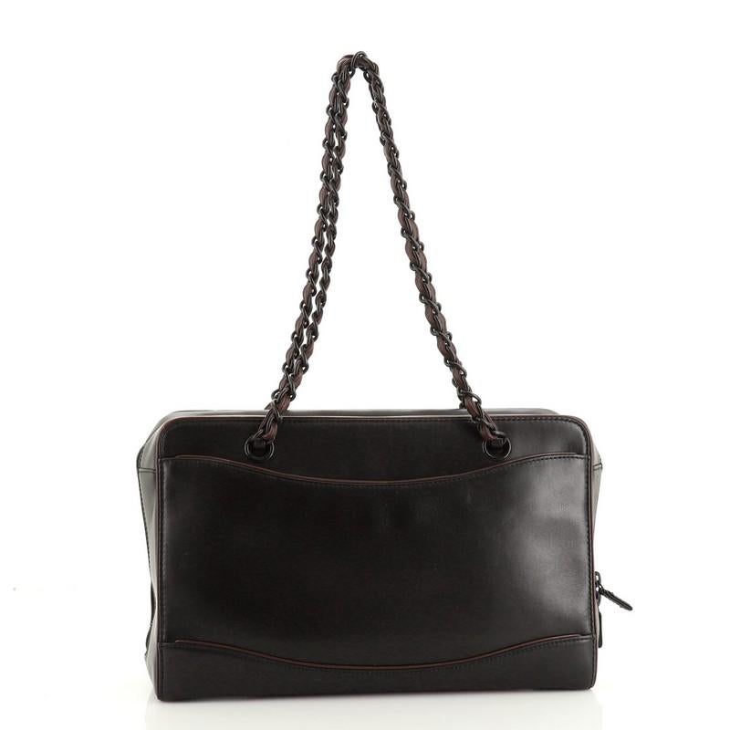 Women's or Men's Chanel Vintage CC Chain Bowler Bag Calfskin Medium