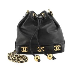 Chanel  Vintage CC Chain Bucket Bag Lambskin Mini