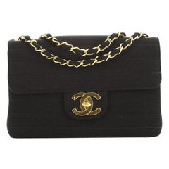 Chanel Vintage CC Chain Flap Bag Horizontal Quilt Jersey Jumbo