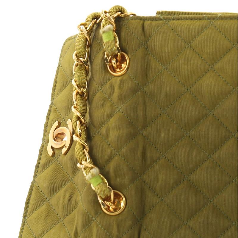 Chanel Vintage CC Chain Flap Bag Quilted Canvas Extra Mini 3