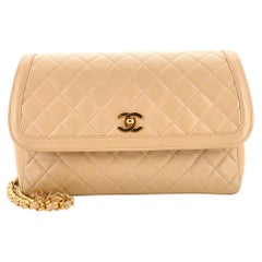 Chanel Vintage CC Chain Flap Bag Quilted Lambskin Large