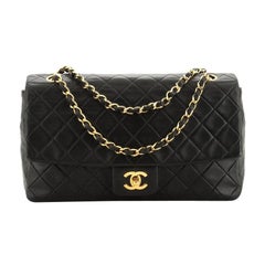 Chanel Vintage CC Chain Flap Bag Quilted Lambskin Large