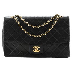 Chanel Vintage CC Kette Klappentasche aus gestepptem Lammfell groß