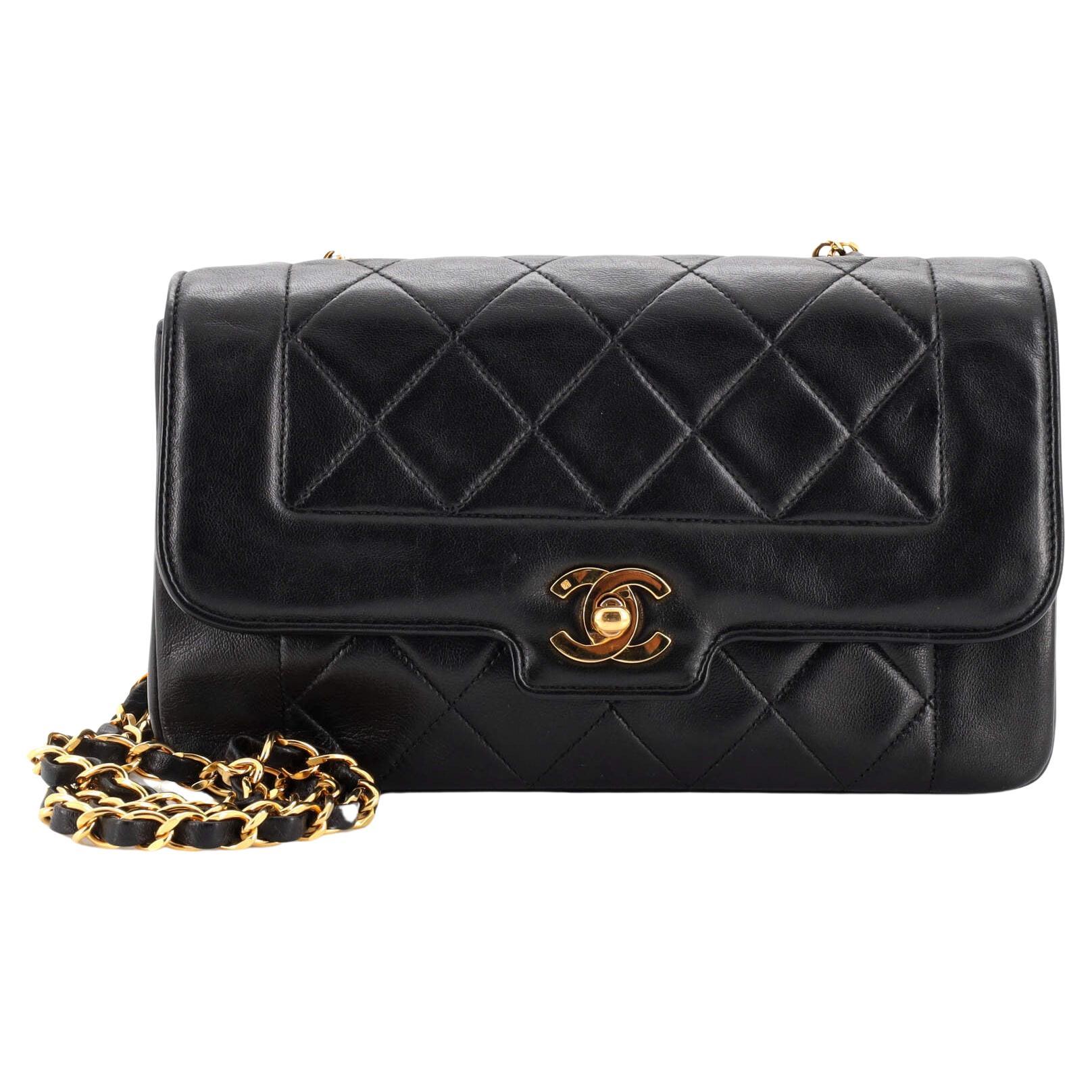 Chanel Vintage CC Chain Flap Bag Quilted Lambskin Small at 1stDibs