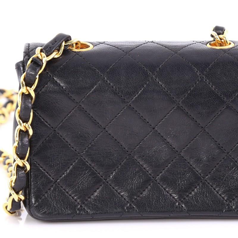 Chanel Vintage CC Chain Flap Bag Quilted Leather Extra Mini 2