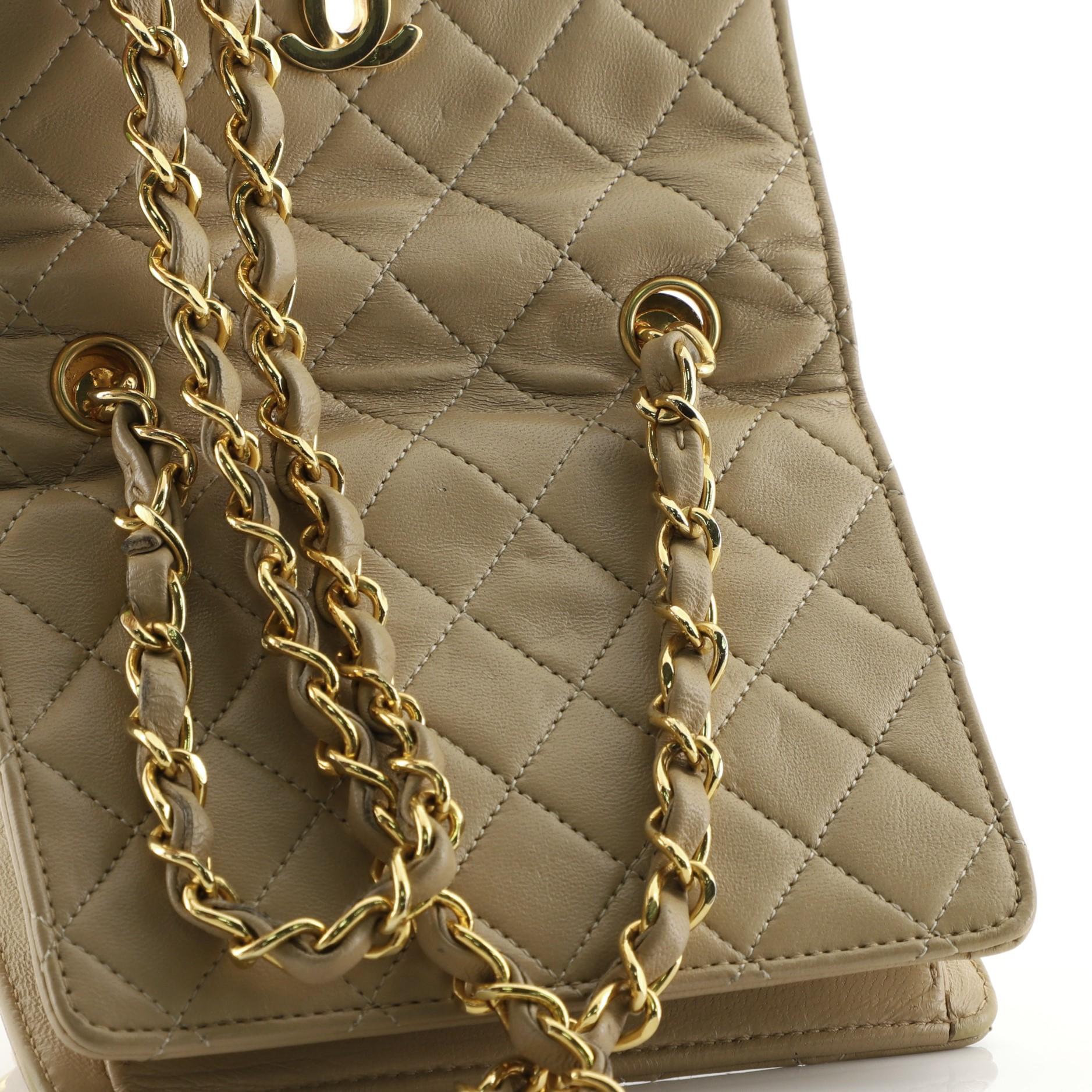 Chanel Vintage CC Chain Flap Bag Quilted Leather Extra Mini 2