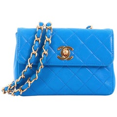 Chanel Vintage CC Chain Flap Bag Quilted Leather Extra Mini Chanel Vintage CC Chain Flap Bag Quilted Leather Extra Mini