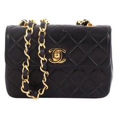 Chanel Vintage CC Chain Flap Bag Quilted Leather Extra Mini