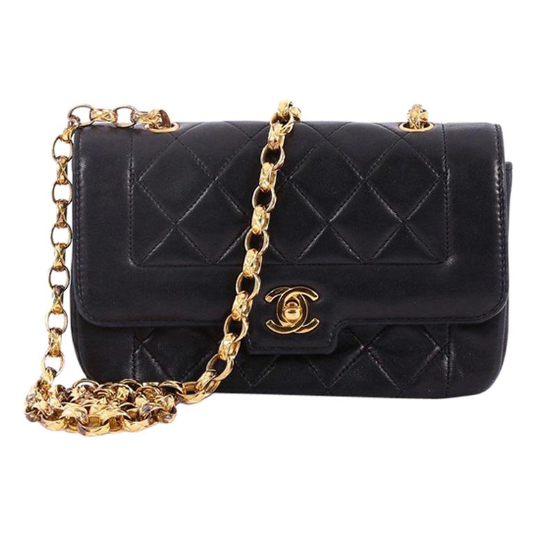 Chanel Vintage CC Chain Flap Bag Quilted Leather Mini at 1stdibs