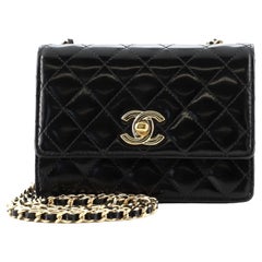 Chanel Vintage CC Chain Flap Bag Quilted Patent Mini