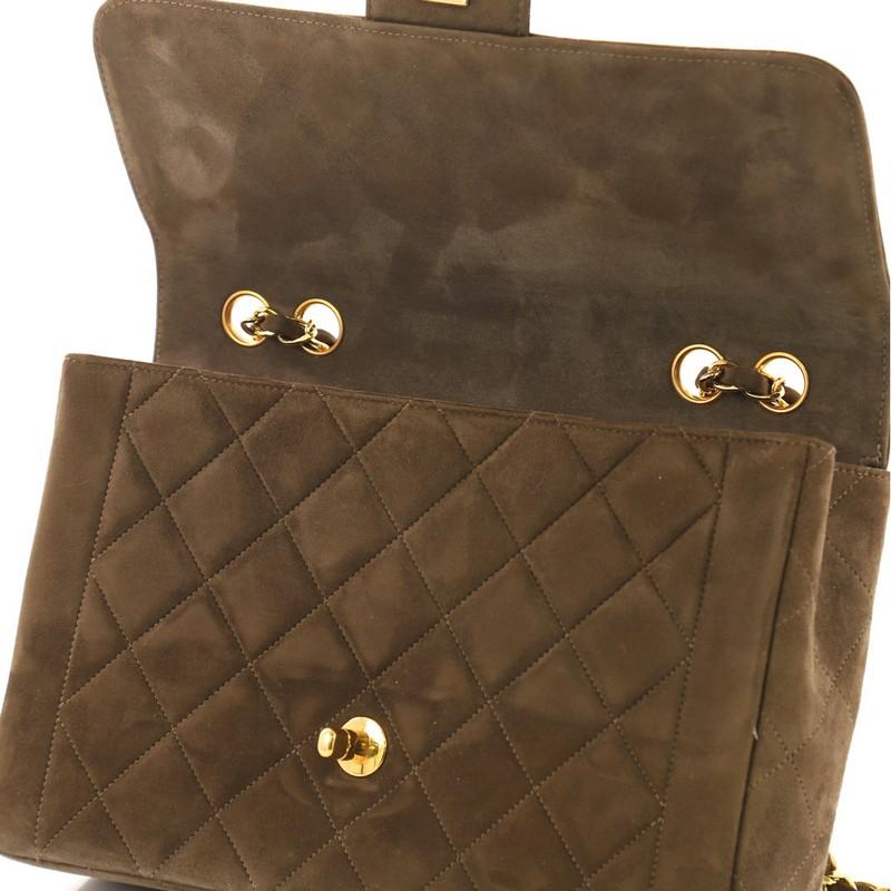 Chanel Vintage CC Chain Flap Bag Quilted Suede Medium 2