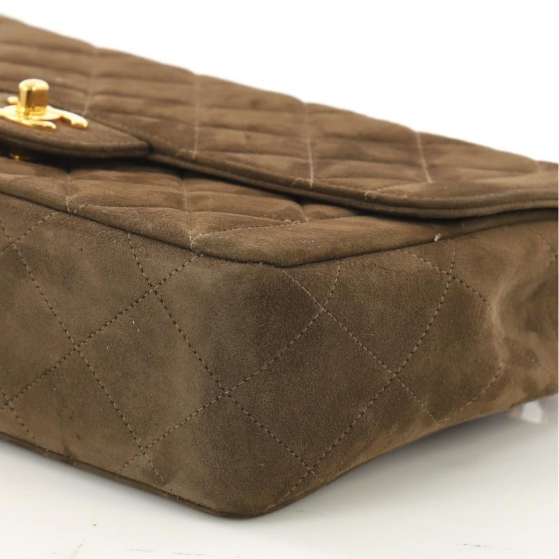 Chanel Vintage CC Chain Flap Bag Quilted Suede Medium 3
